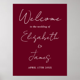 Póster Cartel de bienvenida de boda con letra cursiva min