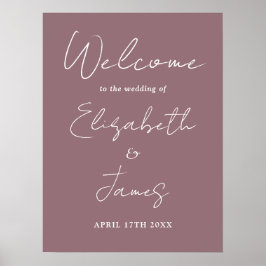Póster Cartel de bienvenida de boda con letra cursiva min