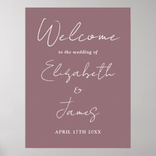 Póster Cartel de bienvenida de boda con letra cursiva min