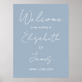 Póster Cartel de bienvenida de boda con letra cursiva min