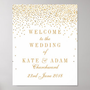 Póster Cartel de bienvenida de boda de glamour vintage do