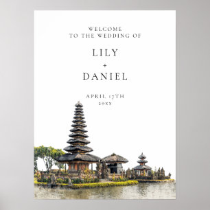 Póster Cartel de bienvenida de boda en Bali