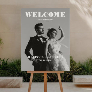 Póster Cartel de bienvenida de boda limpio y elegante