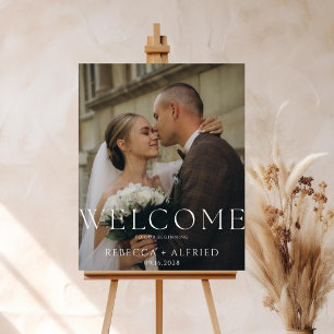 Póster Cartel de bienvenida de boda limpio y elegante
