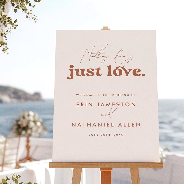 Póster Cartel de bienvenida de boda Nothing Fancy Just Lo (Subido por el creador)