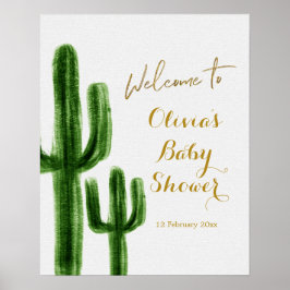 Póster Cartel de bienvenida de Cactus Mexicano