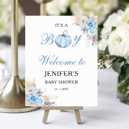 Póster Cartel de bienvenida de calabaza para baby shower 