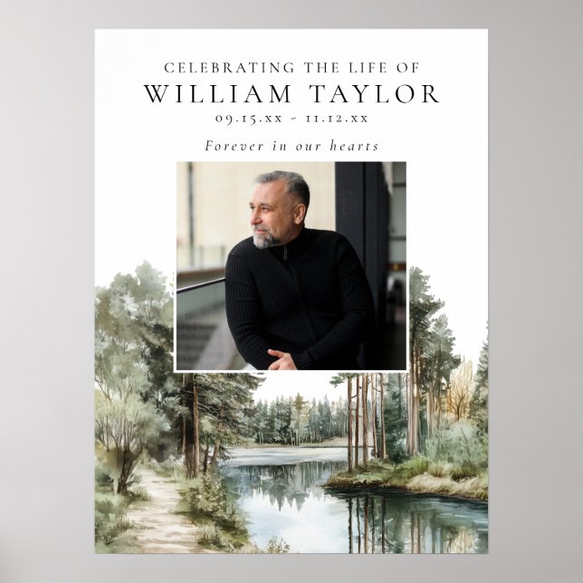 Póster Cartel de bienvenida de celebración de la vida del (Frente)