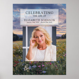 Póster Cartel de bienvenida de celebración floral de flor