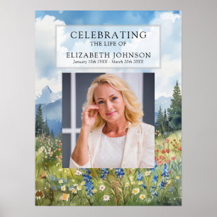 Póster Cartel de bienvenida de celebración floral de mont