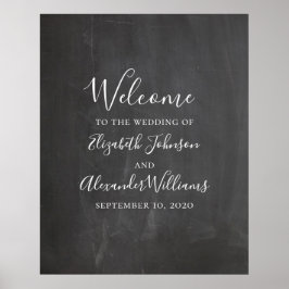Póster Cartel de bienvenida de Chalkboard impreso. Boda g