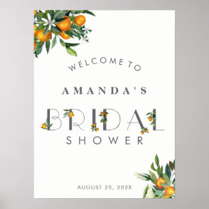 Póster Cartel de bienvenida de Citrus Bridal Shower