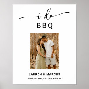 Póster Cartel de bienvenida de compromiso de parrillada c