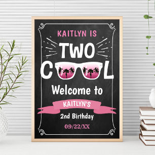 Póster Cartel de bienvenida de cumpleaños 2º Two Cool Piz