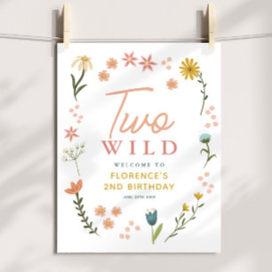 Póster Cartel de bienvenida de cumpleaños Boho Salvaje pa