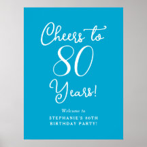 Cartel de bienvenida de cumpleaños de Aqua Blue Ch