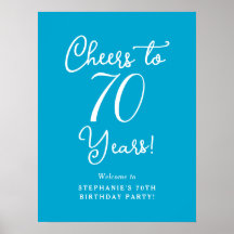 Cartel de bienvenida de cumpleaños de Aqua Blue Ch