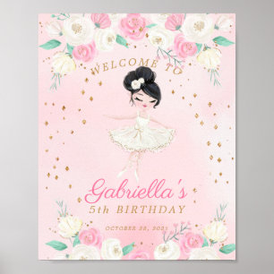 Póster Cartel de bienvenida de cumpleaños de Ballerina Tu