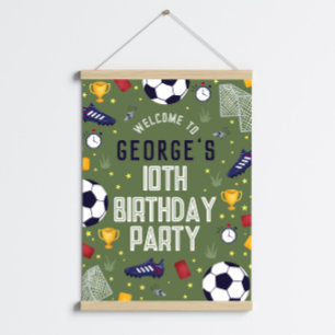 Póster Cartel de bienvenida de cumpleaños de fútbol para 
