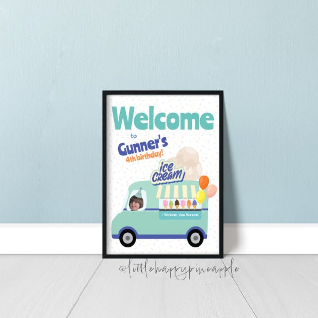 Póster Cartel de bienvenida de cumpleaños de Ice Cream Tr (Subido por el creador)