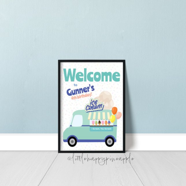 Póster Cartel de bienvenida de cumpleaños de Ice Cream Tr (Subido por el creador)