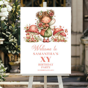 Póster Cartel de Bienvenida de Cumpleaños de Niña con Had