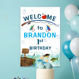 Póster Cartel de bienvenida de cumpleaños de O-fish con t