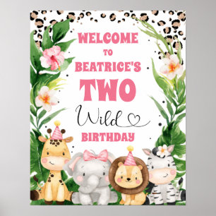 Póster Cartel de bienvenida de cumpleaños de Wreath Cheet
