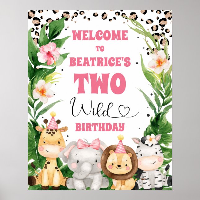 Póster Cartel de bienvenida de cumpleaños de Wreath Cheet (Frente)