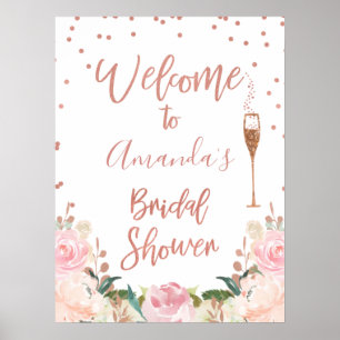 Póster Cartel de bienvenida de desayuno burbujas de oro r