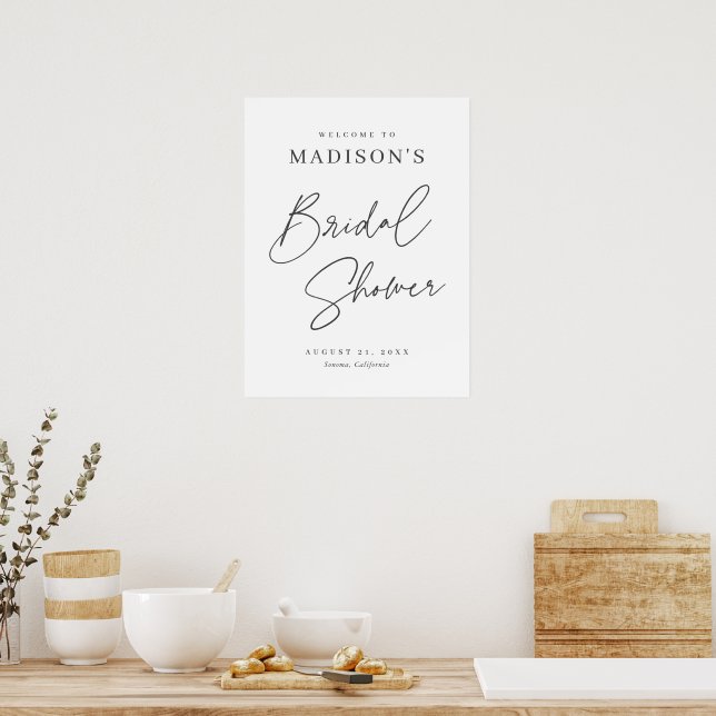 Póster Cartel de bienvenida de despedida de soltera elega (Cocina)