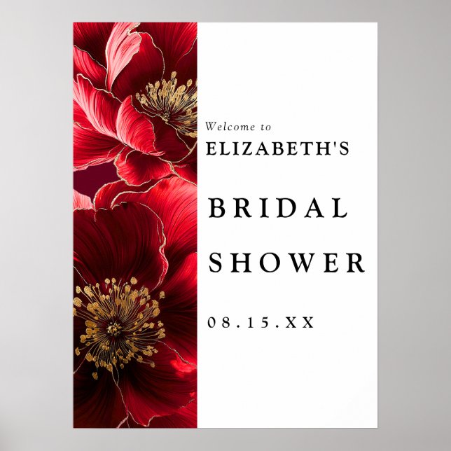 Póster Cartel de bienvenida de despedida de soltera flora (Frente)