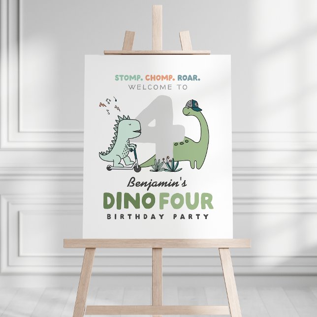 Póster Cartel de bienvenida de Dino Four Birday (Subido por el creador)