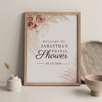 Cartel de bienvenida de ducha de novia de terracot