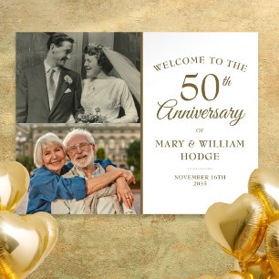 Póster Cartel de bienvenida de foto del 50 aniversario de