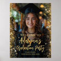 Cartel de bienvenida de foto moderna de la fiesta