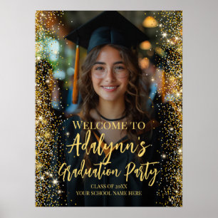 Póster Cartel de bienvenida de foto moderna de la fiesta 
