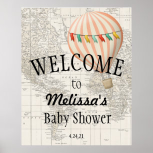 Póster Cartel de bienvenida de globo Oh los lugares a los