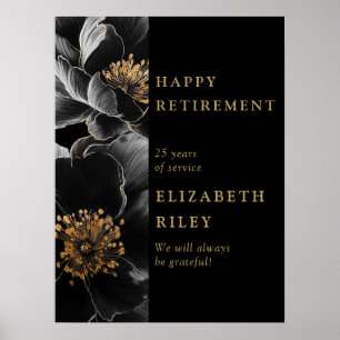 Póster Cartel de bienvenida de jubilación feliz floral de