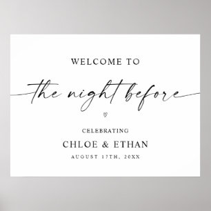 Póster Cartel de bienvenida de la cena antes del ensayo
