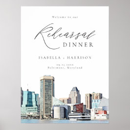 Póster Cartel de bienvenida de la cena de BALTIMORE Skyli