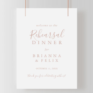 Póster Cartel de bienvenida de la cena de ensayo Minimali