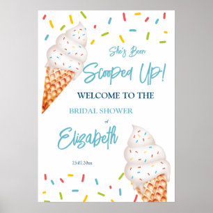 Póster Cartel de bienvenida de la ducha con helado recién