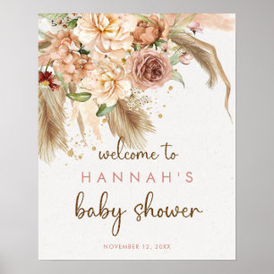 Póster Cartel de bienvenida de la ducha de bebé del desie