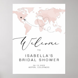 Póster Cartel de bienvenida de la ducha de novia temática