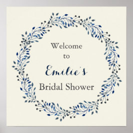 Póster Cartel de bienvenida de la ducha nupcial floral ma