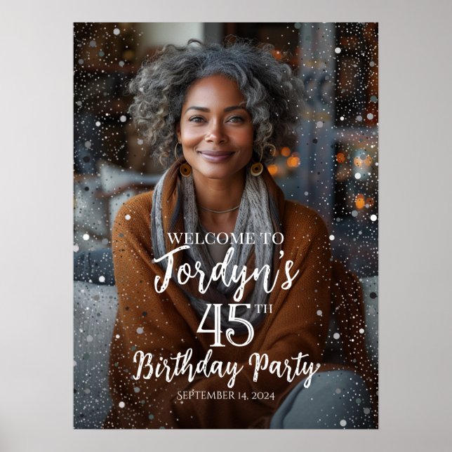 Póster Cartel de bienvenida de la fiesta de cumpleaños co (Frente)