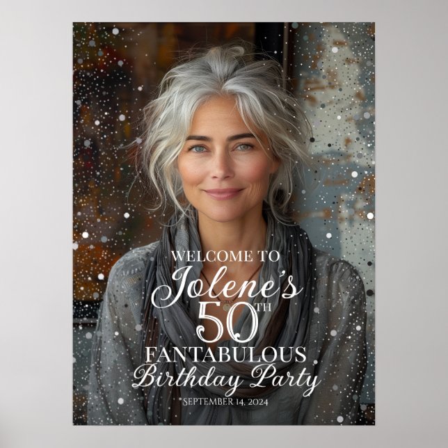 Póster Cartel de bienvenida de la fiesta de cumpleaños co (Frente)