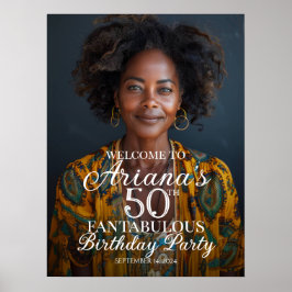 Póster Cartel de bienvenida de la fiesta de cumpleaños co