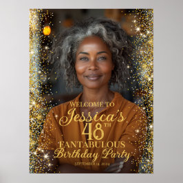 Póster Cartel de bienvenida de la fiesta de cumpleaños co